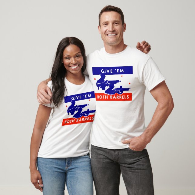 T-shirts WWII dá-lhes os dois barris (Unissex)