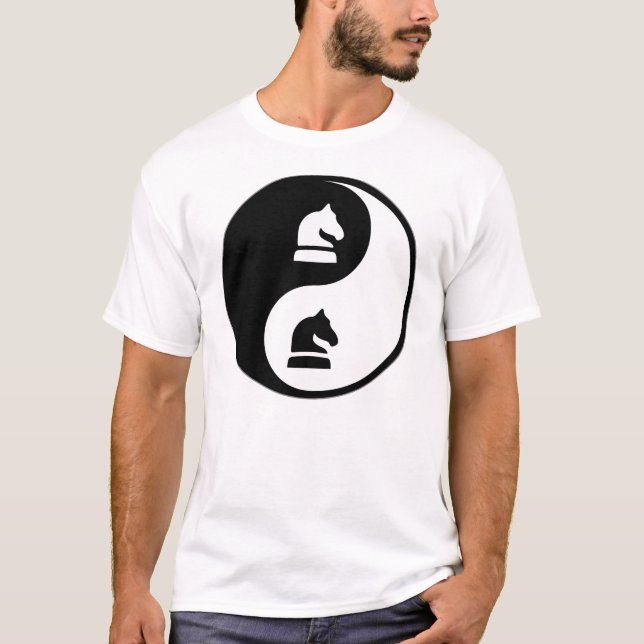 T-shirts Xadrez de Yin Yang (Frente)