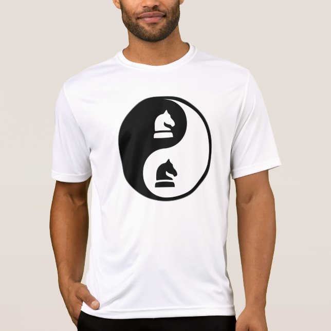 T-shirts Xadrez de Yin Yang (Frente)