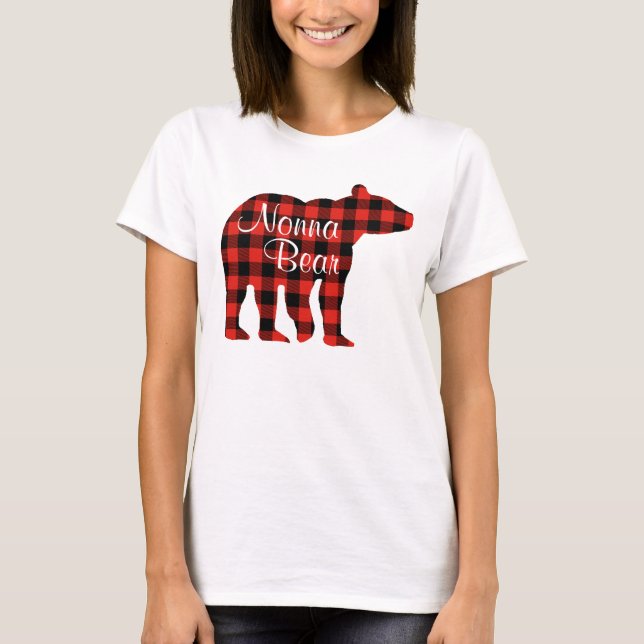 T-shirts Xadrez do urso de Nonna (Frente)