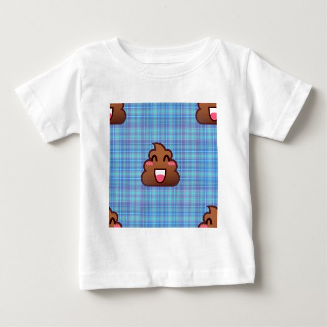 T-shirts xadrez poop emoji (Frente)