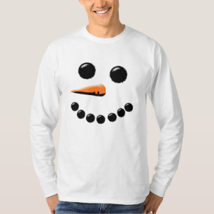 T-shirts Xmas festivo de sorriso bonito do feriado da cara