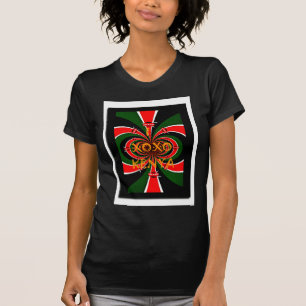 T-shirts XOXO I Love Kenya Black Red Green Flag