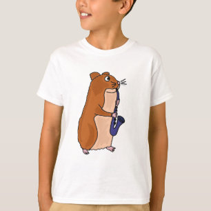 T-shirts XX- hamster que joga o saxofone