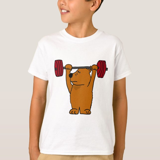 T-shirts XX- levantamento de peso engraçado do urso de (Frente)