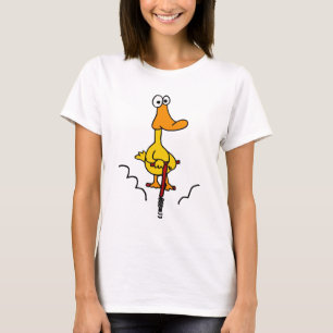 T-shirts XX- pato engraçado em uma vara de Pogo