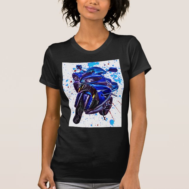 T-shirts Yamaha YZF R1 Art Impressão (Frente)