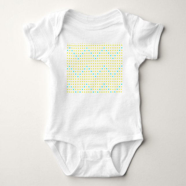 T-shirts Yellow Aqua Chevron Dots ZigZag Baby Bodyfatos (Frente)