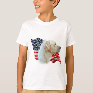 T-shirts Yellow Labrador Retriever American Flag,