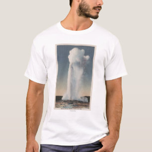 T-shirts Yellowstone, WYView da entrada em erupção fiel