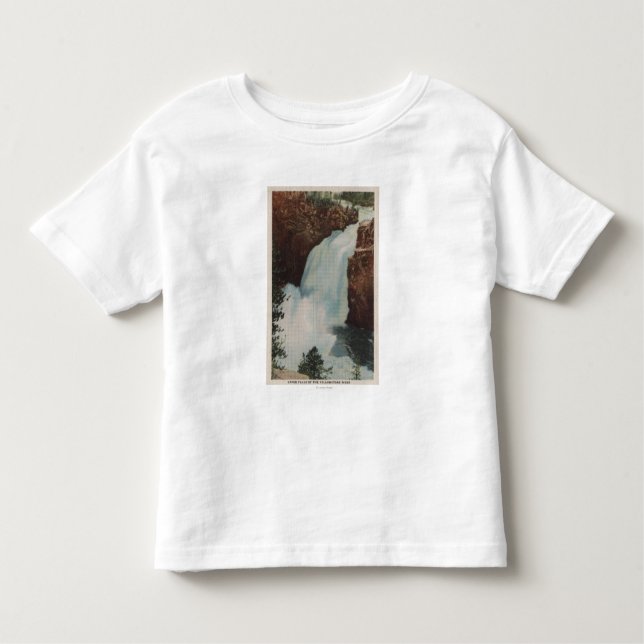 T-shirts Yellowstone, WYView de quedas de Yellowstone River (Frente)