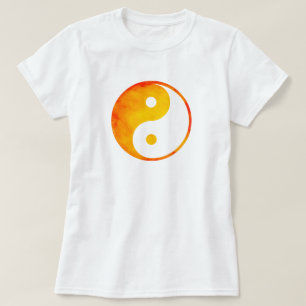 T-shirts Yin chinês alaranjado e amarelo de Yang da
