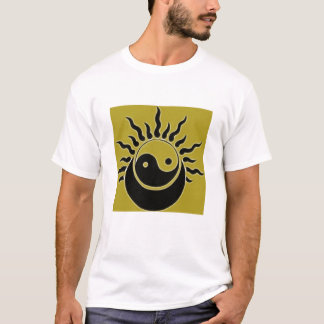 T-shirts ying yan dorado con luna y sol