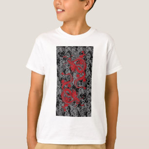 T-shirts Ying Yang Red Dragon