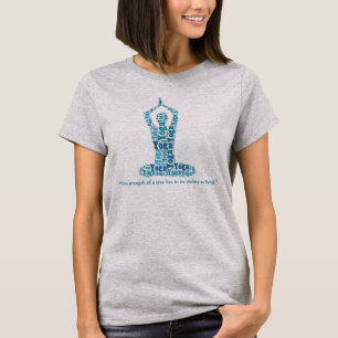 T-shirts Yoga Lotus Pose Com Zen Proverb Em Blues