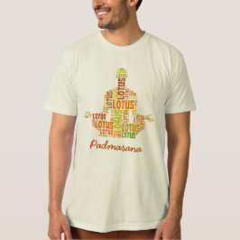 T-shirts Yoga Lotus Pose em tons de laranja e verde