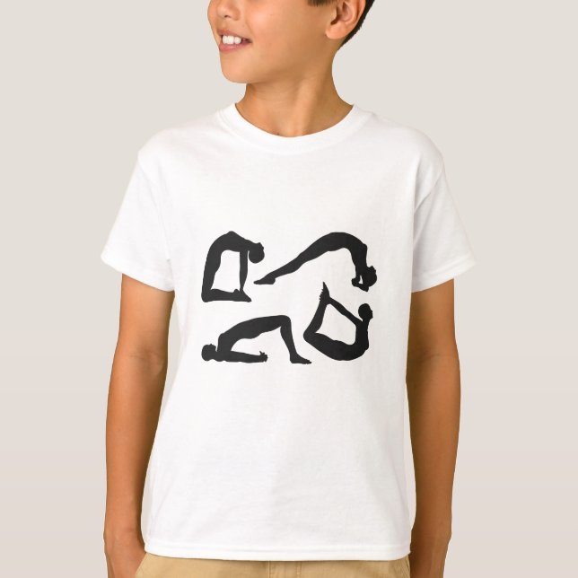 T-shirts Yoga Positions Silhouettes (Frente)