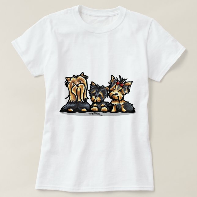 T-shirts Yorkie Trio (Frente do Design)