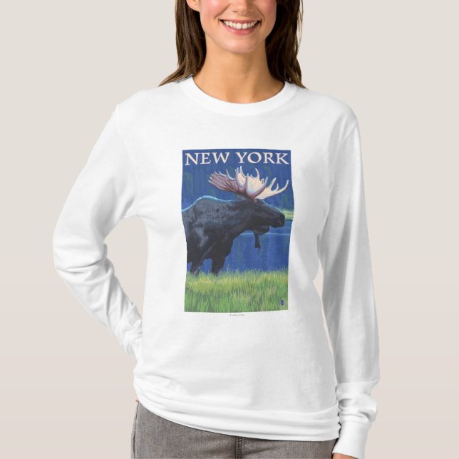 T-shirts YorkMoose novo no luar (Frente)