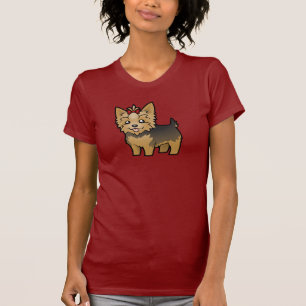 T-shirts Yorkshire terrier dos desenhos animados (cabelo