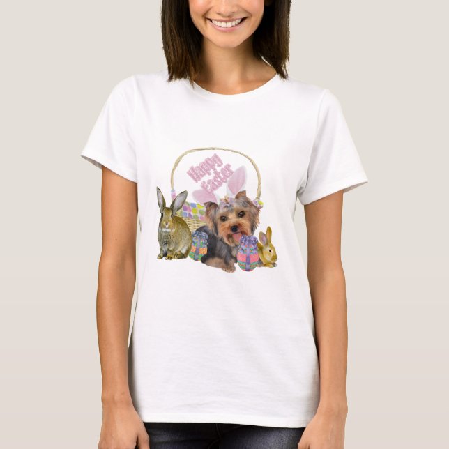 T-shirts Yorkshire Terrier Páscoa Art (Frente)