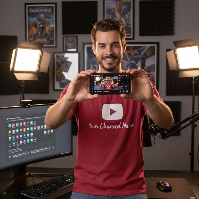 T-shirts Youtube Canal Youtuber Vlogger (Criador carregado)