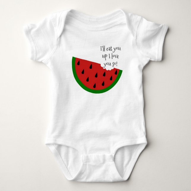 T-shirts Yummy no meu Tummy Watermelon Baby Shirt (Frente)