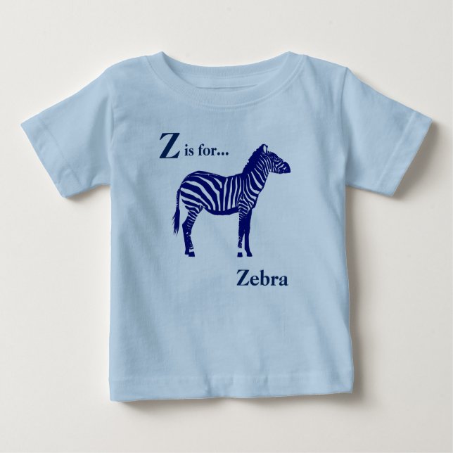 T-shirts Zebra - Azul de cobalto escuro e branco (Frente)