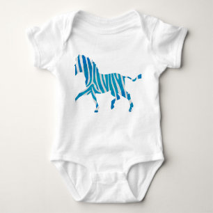 T-shirts Zebra Blue e White Silhouette