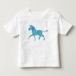 T-shirts Zebra Blue e White Silhouette