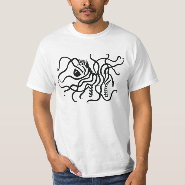 T-shirts Zebra louca preto e branco (Frente)