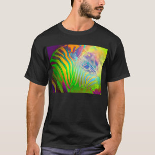 T-shirts Zebra selvagem psicadélico da vida