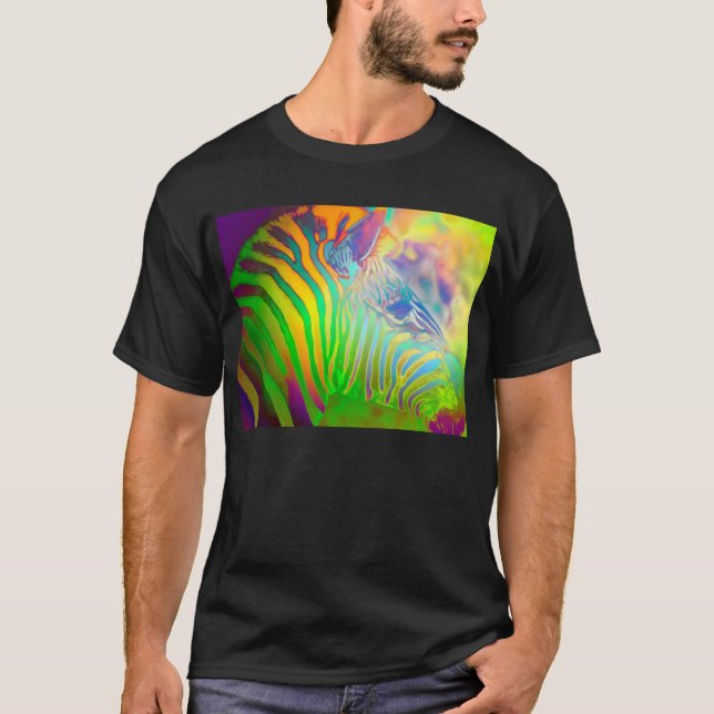 T-shirts Zebra selvagem psicadélico da vida (Frente)