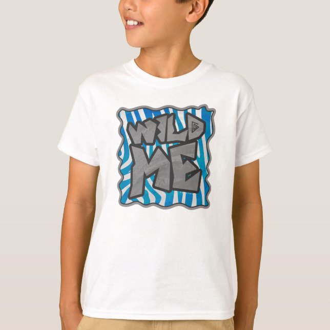 T-shirts Zebra Silhouette Blue e White Design (Frente)