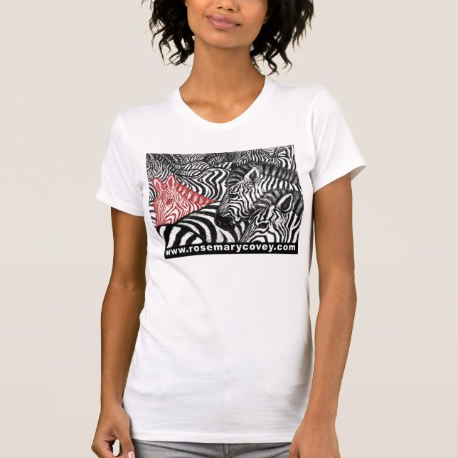 T-shirts Zebra vermelha (Frente)