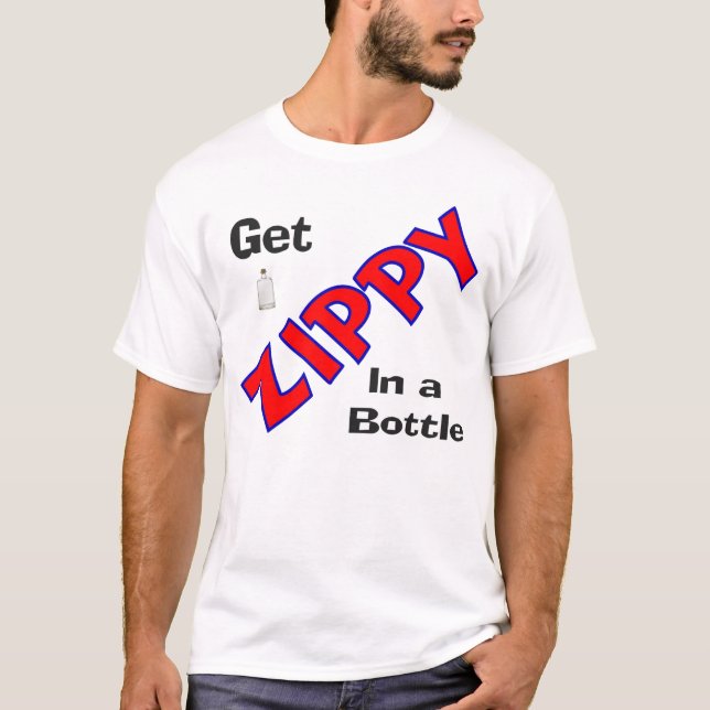 T-shirts zippy em uma garrafa (Frente)