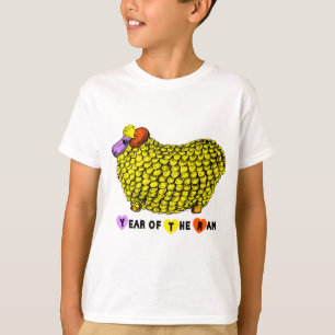 T-shirts Zodíaco chinês K S branco do ano novo da ram