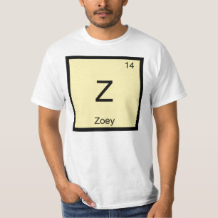 T-shirts Zoey Name Chemistry Elemento de Química Mesa Peri