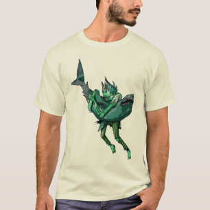 T-shirts Zombi contra o tubarão