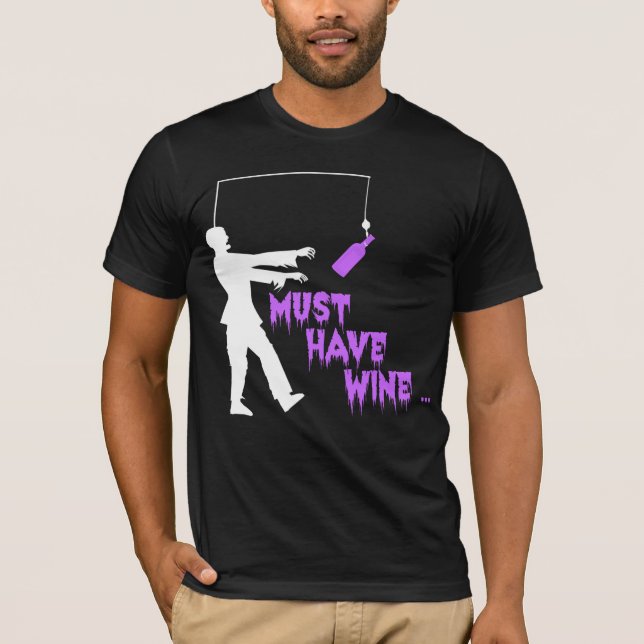 T-shirts Zombie Deve Ter Vinho (Frente)