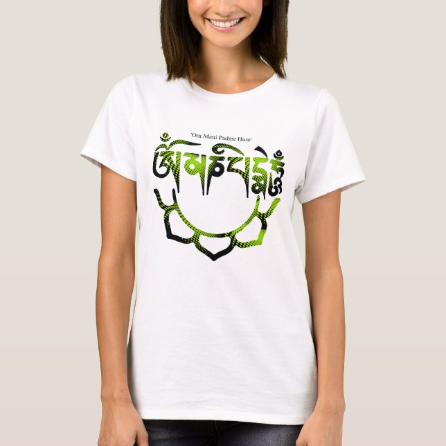 T-shirts zumbido do padme do OM mani (Frente)