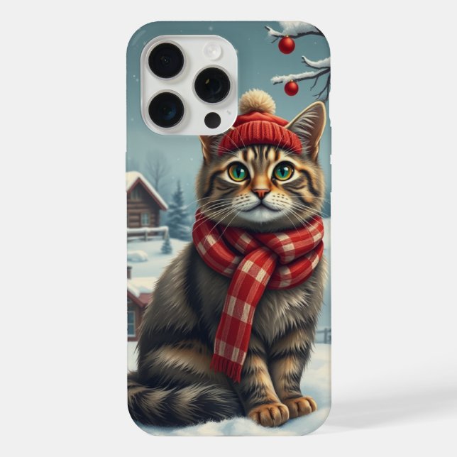 Tabby Cat em Preppy Winter Attyre and Hat (Verso)