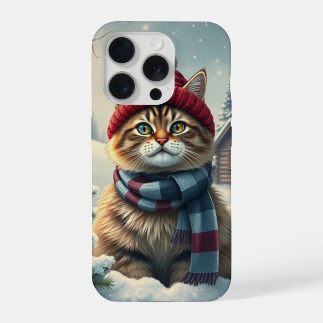 Tabby Cat em Preppy Winter Attyre and Hat (Verso)