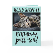 TABBY CAT KITTEN BIRTHDAY GREETING CARTÕES