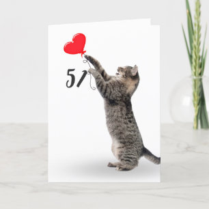 Tabby cat para o cartão de aniversário de 51 ruas