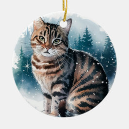 Tabby Doméstico Círculo de Gato Ornamento Natal