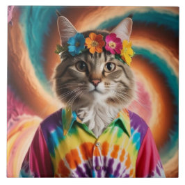 Tabby Flower Child Decortion Azulejo