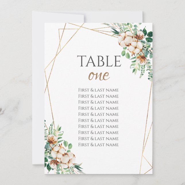 Tabela Casada Número Eucalyptus & Cotton (Frente)