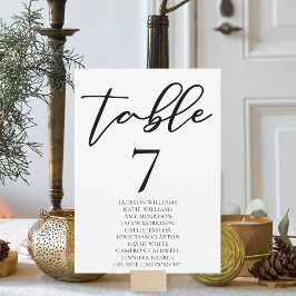 Tabela de Tipografia Negra Simples com Nomes