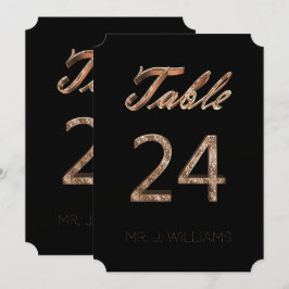 Tabela número 24 Cartão de Escolta Elegante Dourad